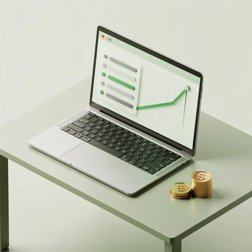 Isometric illustration of a B2B finance team reviewing sales tax exemption recovery cold email subject lines on a dashboard