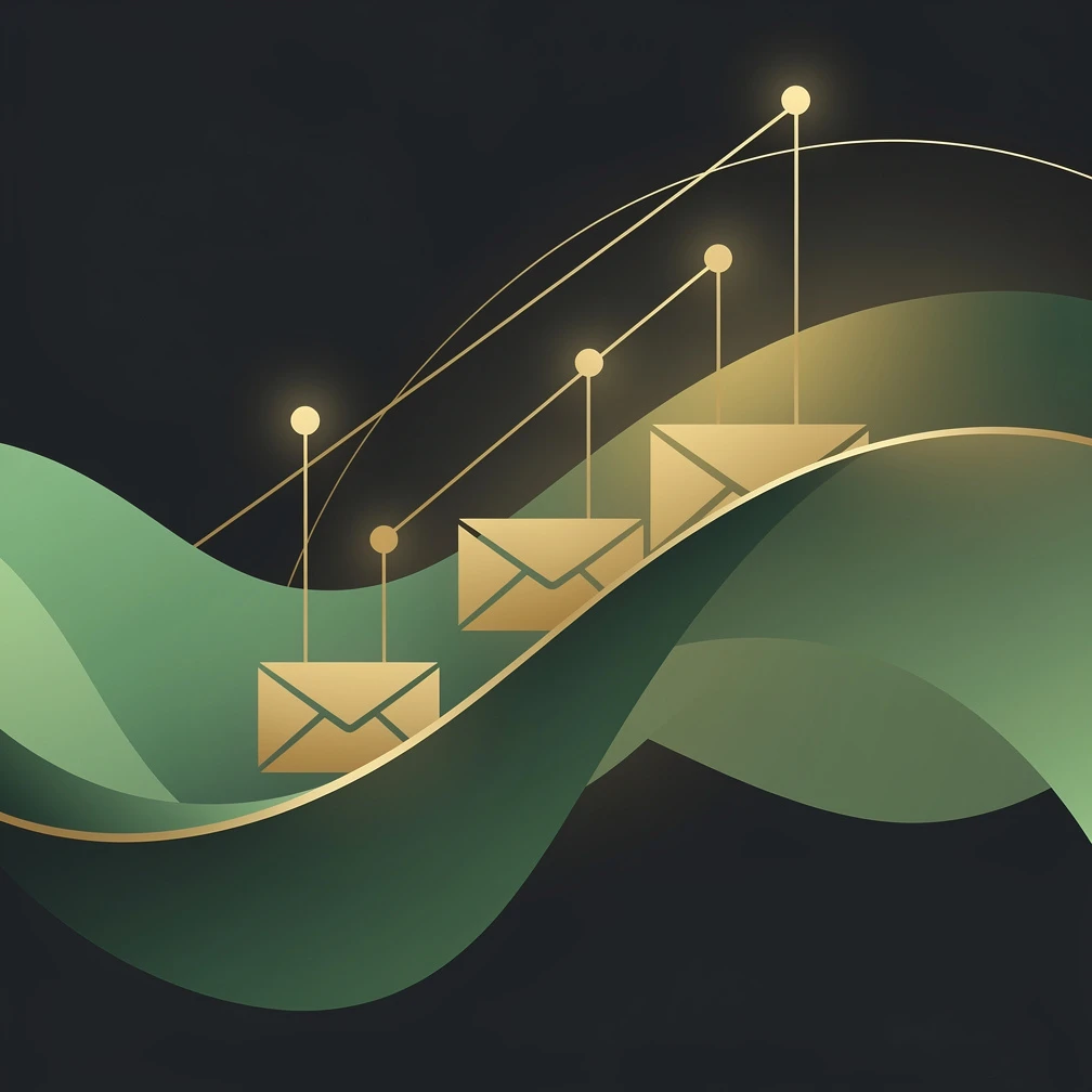 Cold email templates and outreach strategy abstract gradient visualization